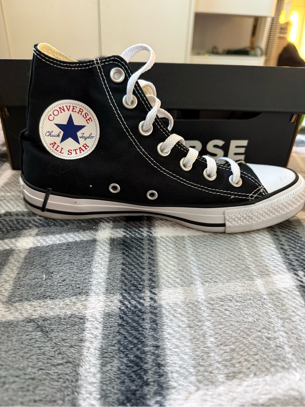 Converse Black & White Chuck Taylor High Top Sneakers - Picture 3 of 5
